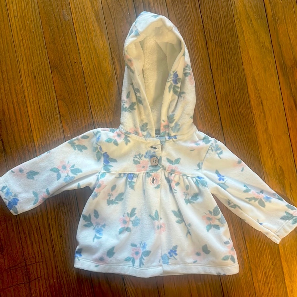 Infant girl pea coat with hood.